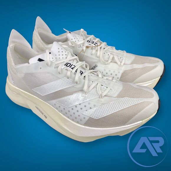 NEW Adidas Adizero Adios Pro 3 Men's Size 12  "Non Dyed" White HQ2134 - Picture 1 of 7
